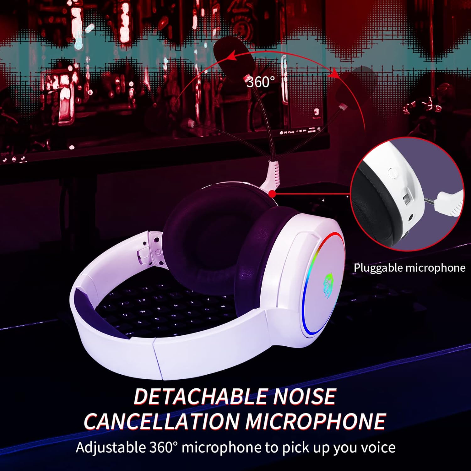 Detachable noise-cancelling microphone of HUO JI X-PRO headset