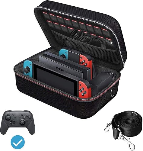 ivoler Case Compatible with Nintendo Switch/Nintendo Switch OLED, Deluxe Hard Carry Case Protective Portable Switch Protective Case for Switch Console and Other Accessories