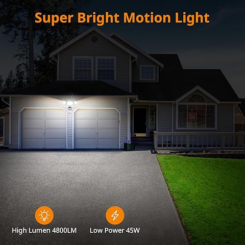Miniatura 2 de LEPOWER Luces de inundación de 42 W con sensor de movimiento, luces LED de seguridad de 4200 lúmenes, luz de sensor de movimiento del atardecer al