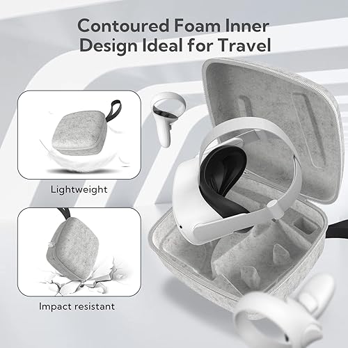 Miniatura 3 de ZYBER Funda de transporte para Meta Quest 2 funda de viaje de fieltro duro para Oculus Quest 2 accesorios con material de primera calidad aspecto