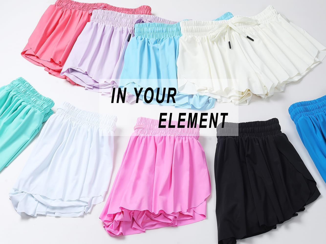 Girls Butterfly Shorts Kids Flowy Short 2-in-1 Girl's Skirts Athletic Skorts with Pocket - Image 5