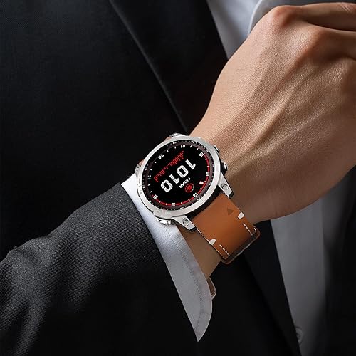 Miniatura 5 de NotoCity Correa de reloj para Fenix 7 Fenix 6 Fenix 5, 0.866 in de fácil ajuste correa de cuero genuino para Fenix 7 ProFenix 6 ProFenix 5 Plus,