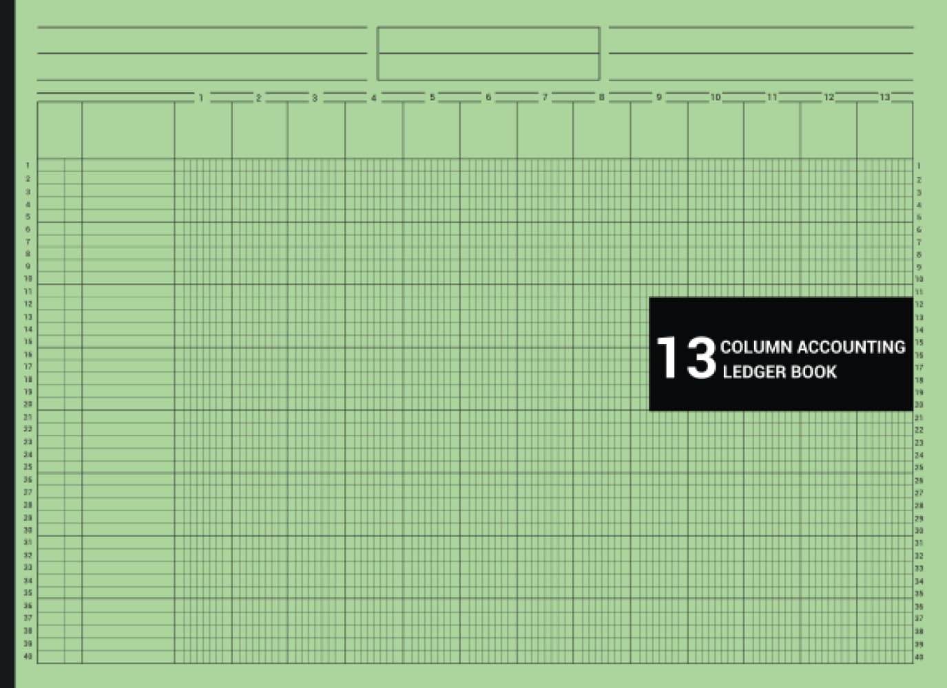 13 Column Accounting Ledger Book Simple Columnar Pad