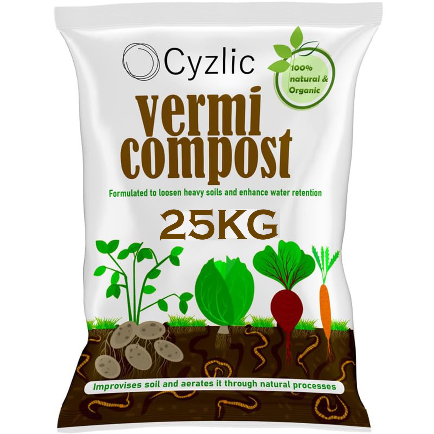 Cyzlic vermicompost for plants 25kg |compost for plants home garden|Organic Vermicompost Fertilizer Manure For Plants 25 kg (B0CZV1BDZK) Amazon Price History, Amazon Price Tracker