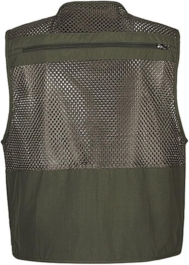 Ziker Men's Mesh Breathable Openwork Camouflage Journalist Photographer Fishing Vest Waistcoat Jacket Coat - Image 2