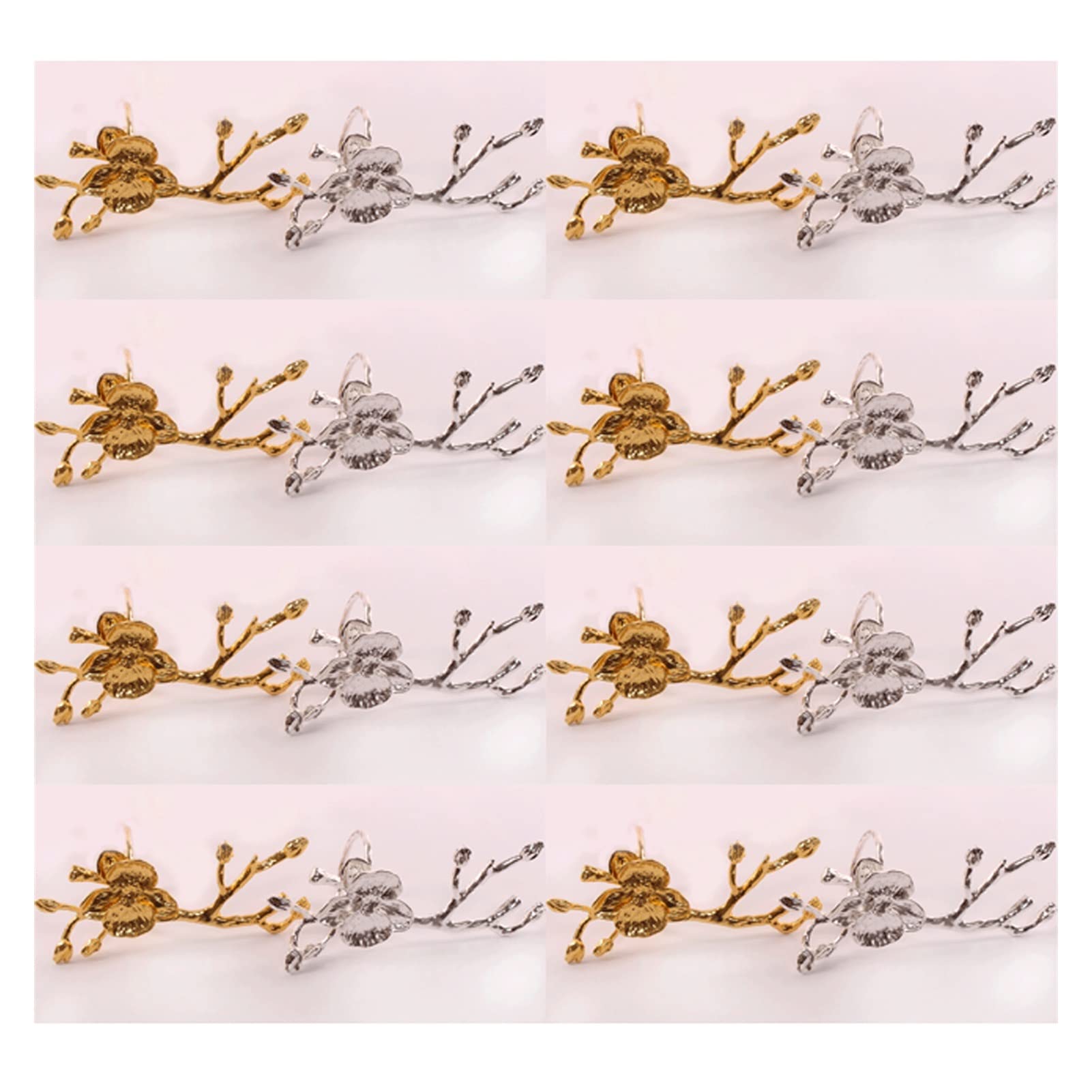 Serviettenring mit Schnalle, ideal als Tischdekoration für Weihnachten, Thanksgiving, Festessen und Partys. (Gold/Silber)