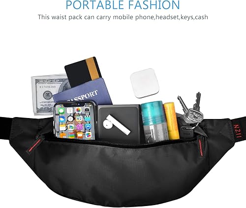 Miniatura 2 de NZII Riñonera deportiva, para hombres y mujeres, bolsa ligera, para correr, ciclismo, senderismo, viajes, Y9B Azul, talla única , Corredores