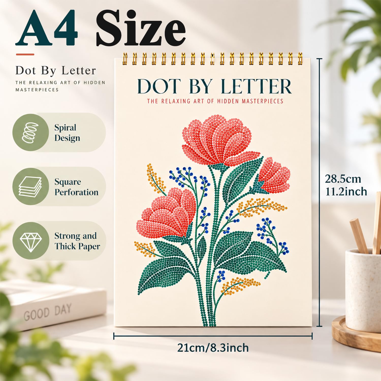 Dot by Letter Coloring Book - Stress Relief Art -2