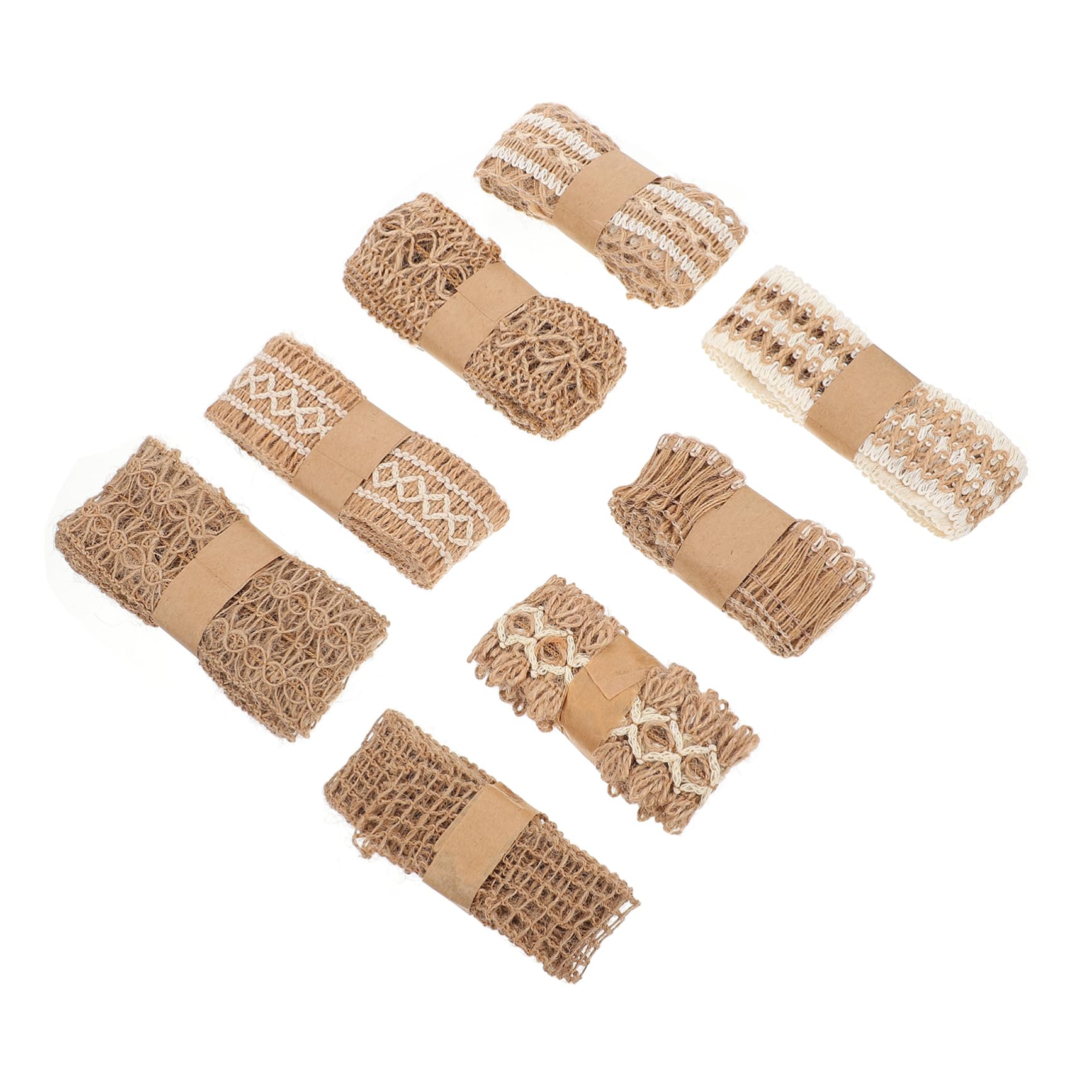 HOMSFOU 2 Sätze Teiliges Kreative Webbänder Jute Für Kleidung Schuhe Und Hüte Vielseitige Diy Bastelmaterialien Zur Dekoration Und Verpackung 8 Stück * 2