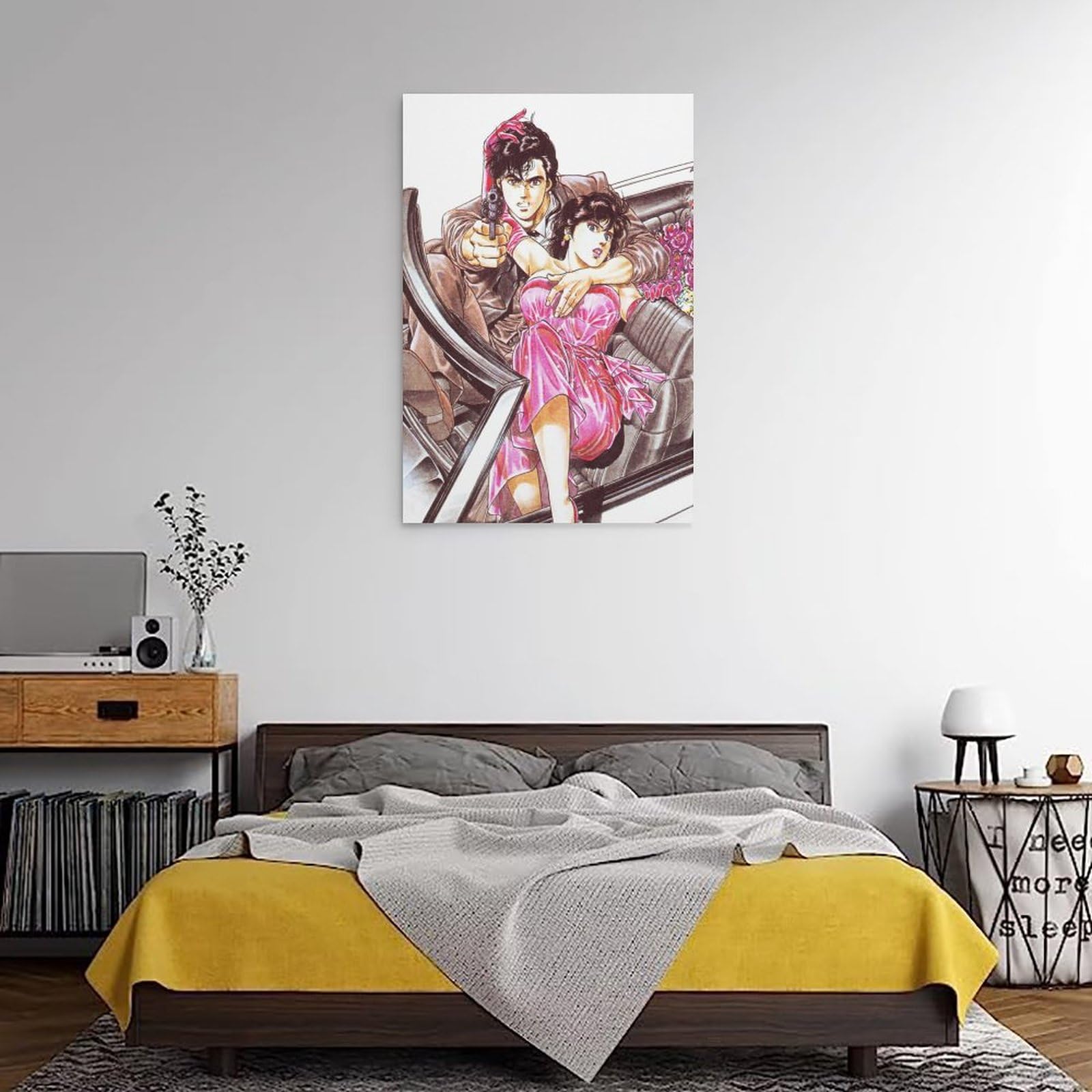 BBAUER Poster decorativo da parete a tema anime City Hunter, stampa moderna su tela, poster decorativo per camera da letto, 50 x 75 cm
