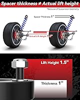 Vista 4 de PROEZE Kit de nivelación de elevación delantera de 1.5" para F150 2004-2024, Expedition 2003-2018, Mark LT 2005-2008, Kit de espaciadores