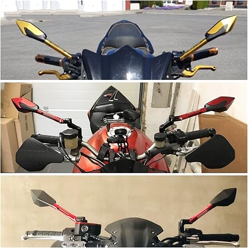 Miniatura 7 de Espejos de motocicleta CNC de aluminio para manillar de motocicleta, espejos retrovisores azules antirreflejos para Yamaha MT03 MT-03 Mt03 2005-2020