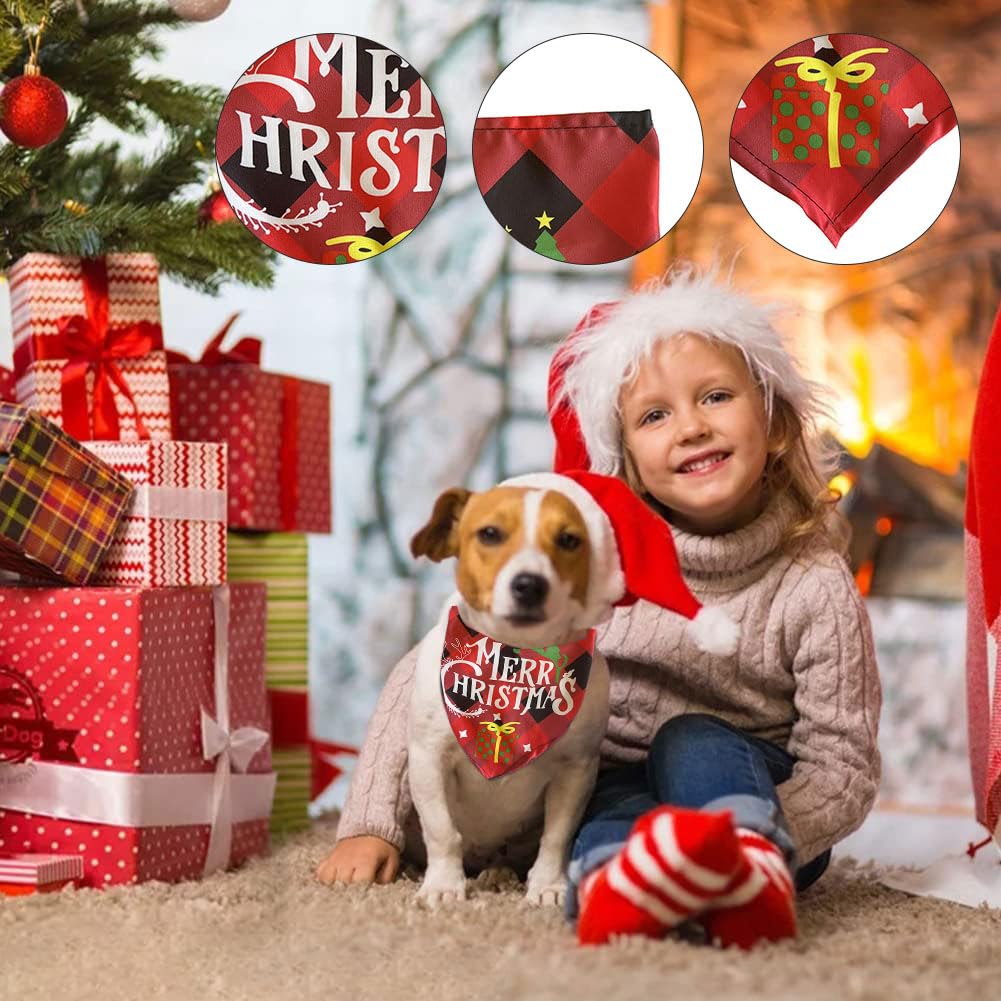 Christmas Dog Bandanas, Christmas Bandana for Dogs Dog Scarf, 4 Pieces Dog Bandanas, Santa Dog Scarf, Dog Bandana - Image 4