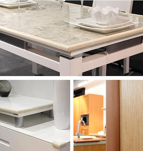 Miniatura 3 de M2cbridge Protectores de borde de mesa extra gruesos en forma de L para muebles de espuma para bebés 65 pies blanco apagado