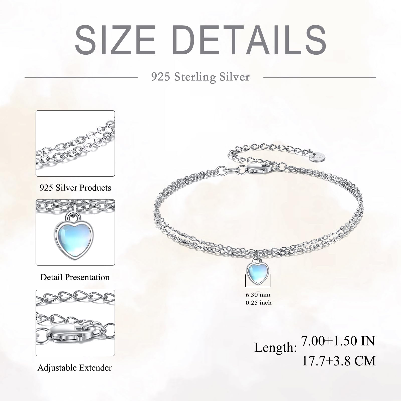 YAFEINI Armband 925 Sterling Silber Damen Armband Schmuck für Damen