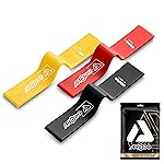 Aprodo Resistance Band Set for Workout, 100% Natural Latex Exercise Bands for Men and Women with 3 Different Levels Designed for Home Fitness, Stretching, Strength Training, Physical Therapy and Yoga