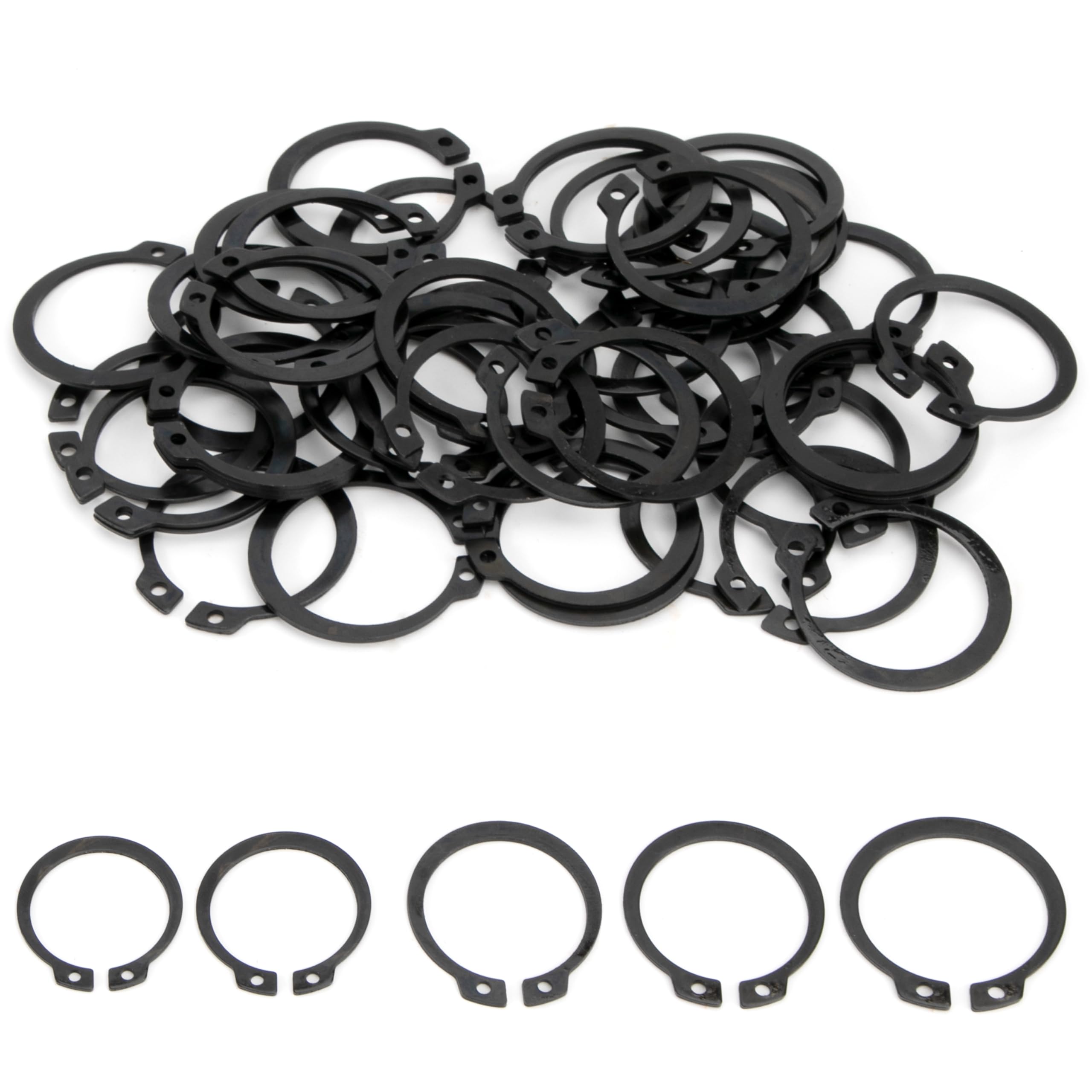 Anello di Sicurezza C-clip, 32 mm Anelli di Fissaggio a Scatto Acciaio al Carbonio Circlip Esterni Anelli Elastici di Sicurezza per Cuscinetti, Motocicli, Hardware (50 Pezzi)