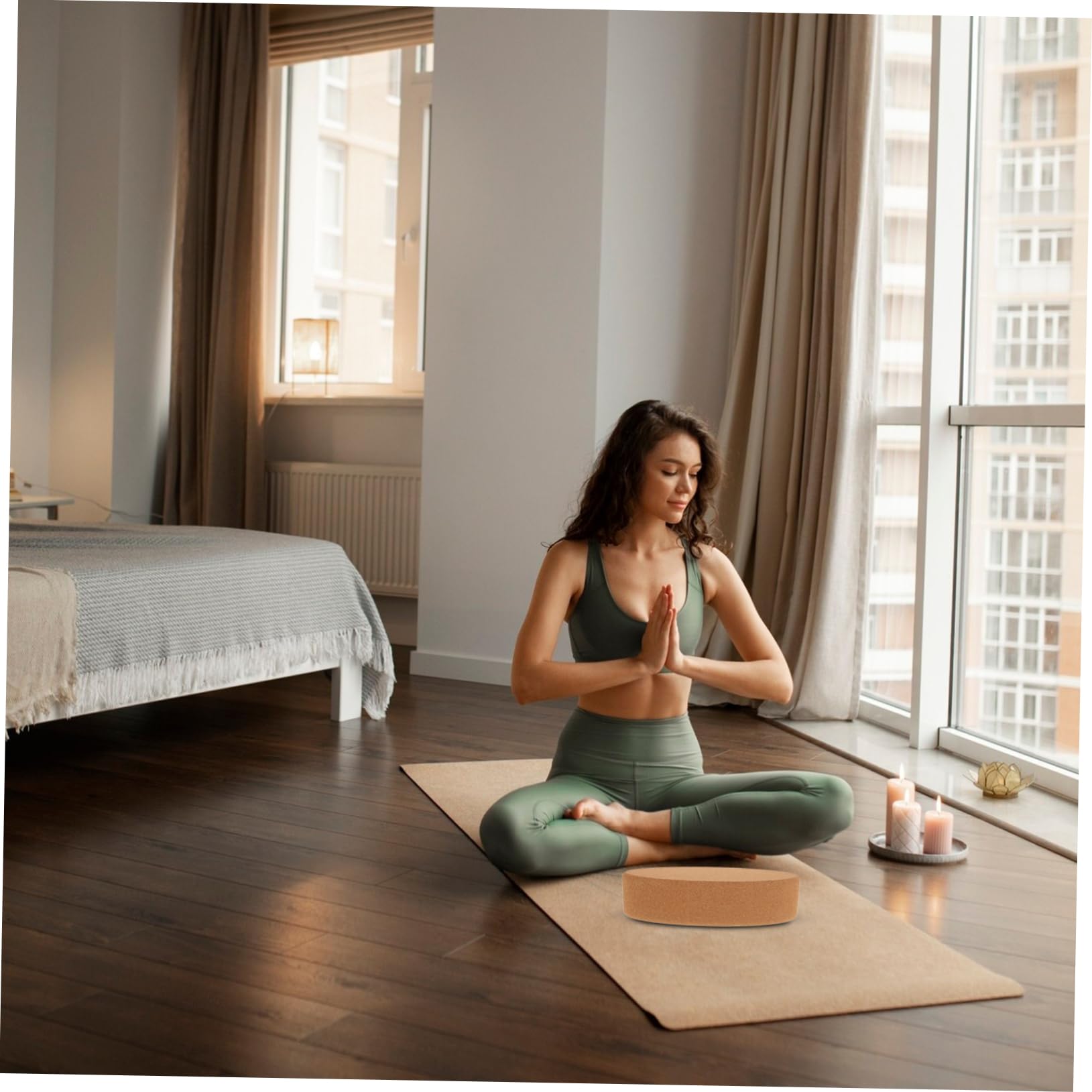 Toyvian Bloques de Yoga de Corcho Ovalados de Alta Accesorios Multifuncionales para Yoga y Estiramientos Soporte Ecológico y Seguro para Flexibilidad y