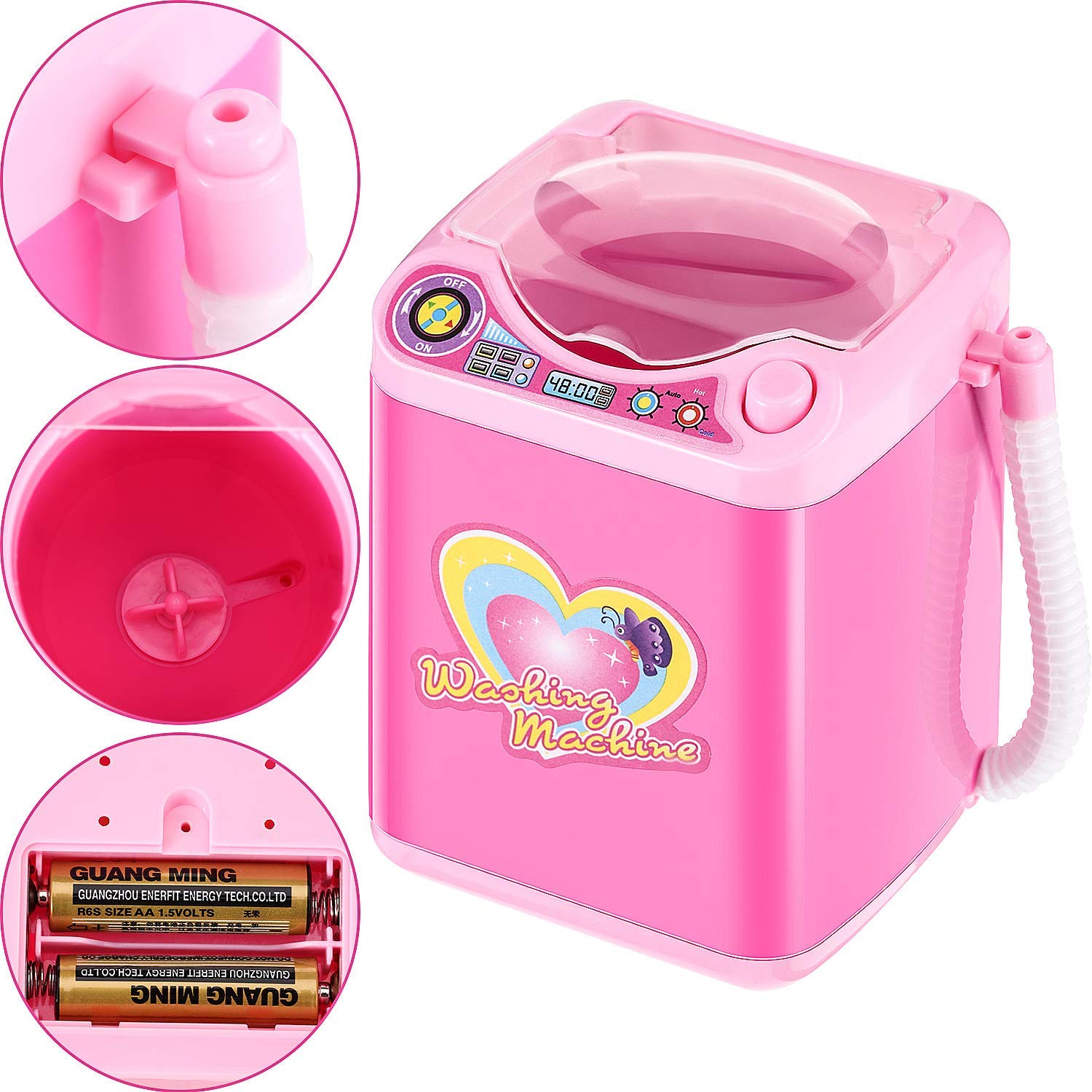 Hsei Mini Washing Machine Makeup Brush Cleaner Plastic Electric Automatic Washing Machine Sponge Cleaner for Ladies