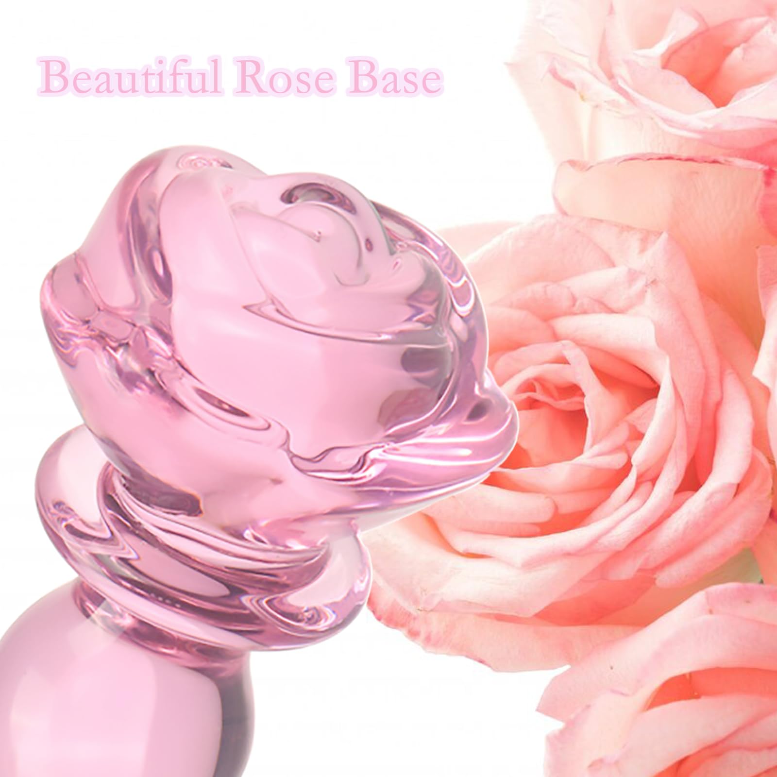 big anal plug insertion Pink Glass Rose Bud Anal Plug – Lovers main image 0