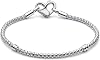 PANDORA Moments Sterling Silver Heart Stud Chain Bracelet