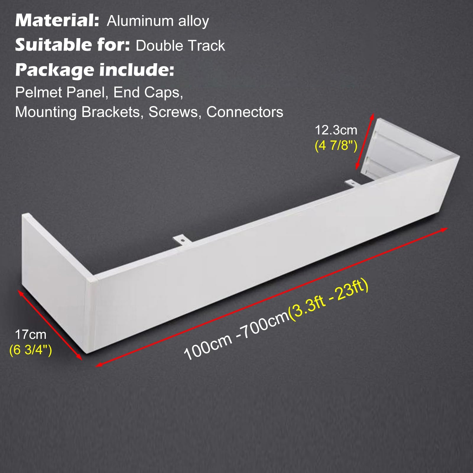 Rieles para Cortinas Cubre Barra de Cortina de Techo, Caja para Cenefa Opaca, Panel de Cenefa Sin Rieles, Cornisas Decorativas para Ventanas(White,4m (13.1ft))