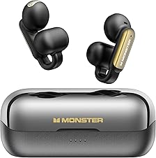 [70% off] Monster Open AC601 Wireless Earbuds, Bluetooth 5.4 Earbuds with ENC, Crystal Clear Call, USB-C Charging, IPX5 Waterproof Wireless Clip-on Earbuds, 32H Playback Ultra Long Battery Life (Black)