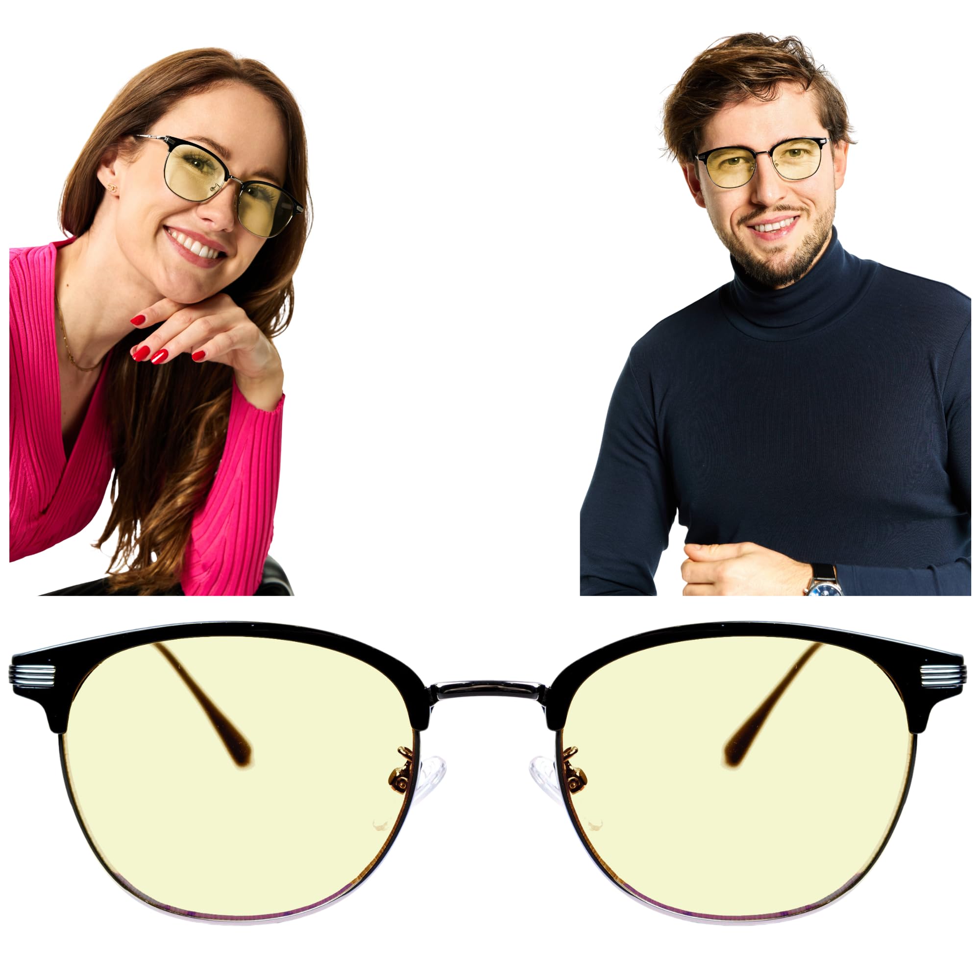 NOBLUE - Occhiali filtro luce blu uomo e donna – occhiali luce blu per giorno – occhiali da computer con filtro blu, 40% protezione dalla luce blu, per gaming, lavoro informatico