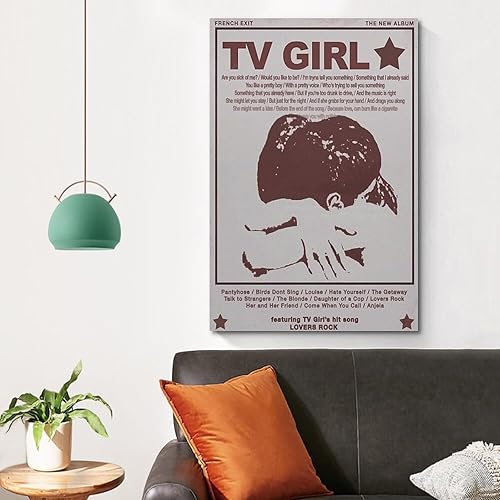 Miniatura 4 de Póster musical retro de TV Girl, póster de arte en lienzo y arte de pared, póster moderno para decoración del hogar, dormitorio, 12 x 18 pulgadas