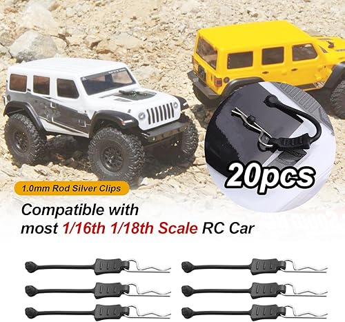 Miniatura 5 de 20 clips universales Hobbypark 116 118 RC para carrocería y lengüetas de tracción, retenedores, pequeños pines R para vehículos SCX24 TRX4M RC,