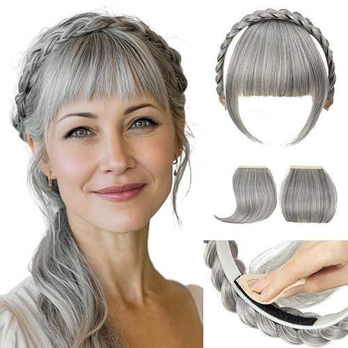 SARLA Braided Headband with 3 Detachable Clip in Bangs Fringe