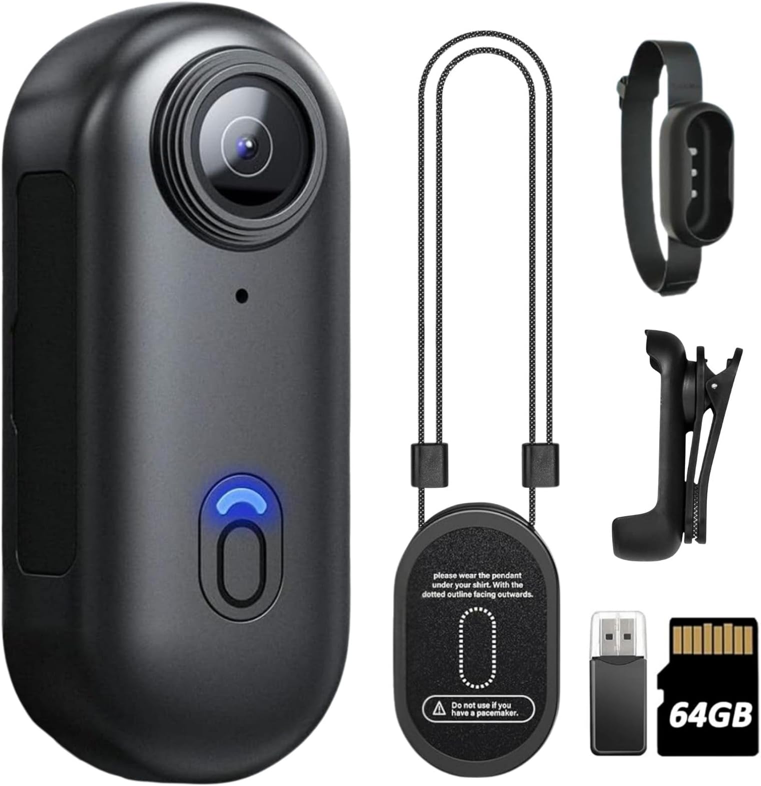 H88 1080P Body Cameras with Audio & Video Recording - Waterproof Body Camera Action camera, Magnetic & 360° Clip, 150-Min Battery for Cycling, Pet Walking (1080P-64G)