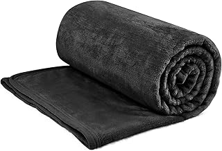 EIUE Comfortable Black Fleece Throw Blanket,Ultra Soft Fuzzy Small Travel Blanket,Microfiber Quilt for Kids,Toddler and Couch