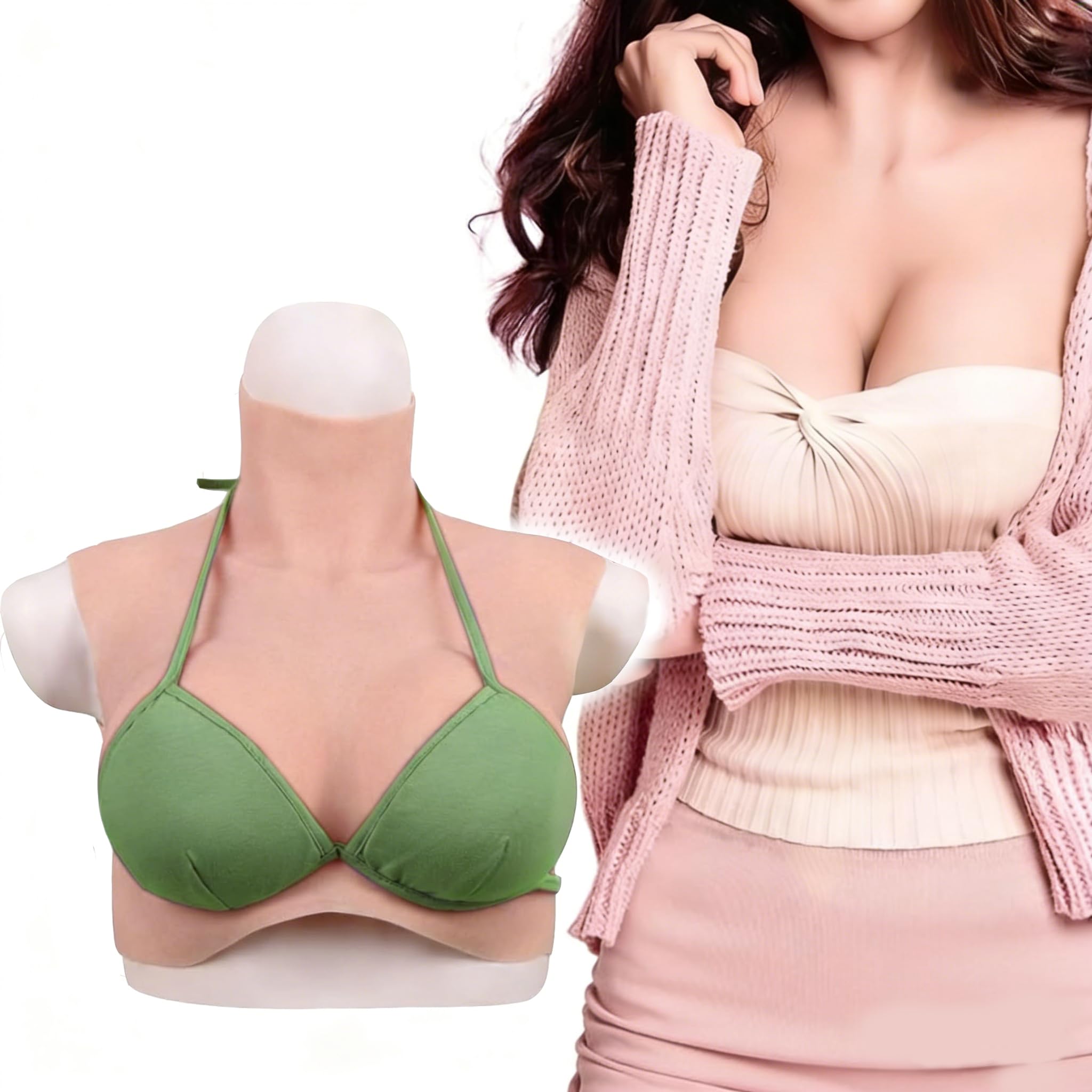 Amazon.co.jp: [BodhiTCM] シリコンバスト ハイネック 女装 人工乳房