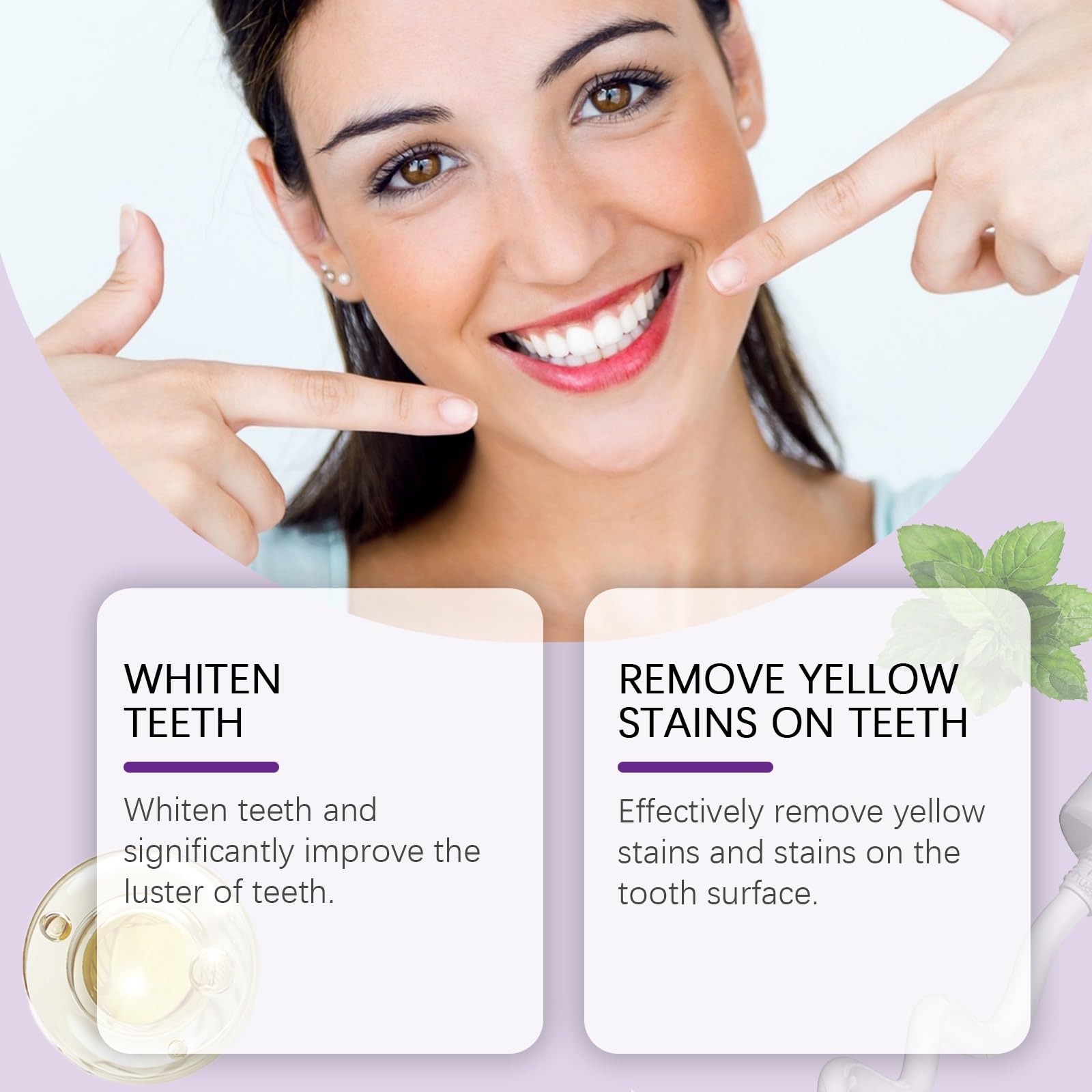 Dentifricio sbiancante avanzato for denti gialli - Rimuove le macchie, cura lo smalto con idrossiapatite e teobromina, formula delicata(3pcs)