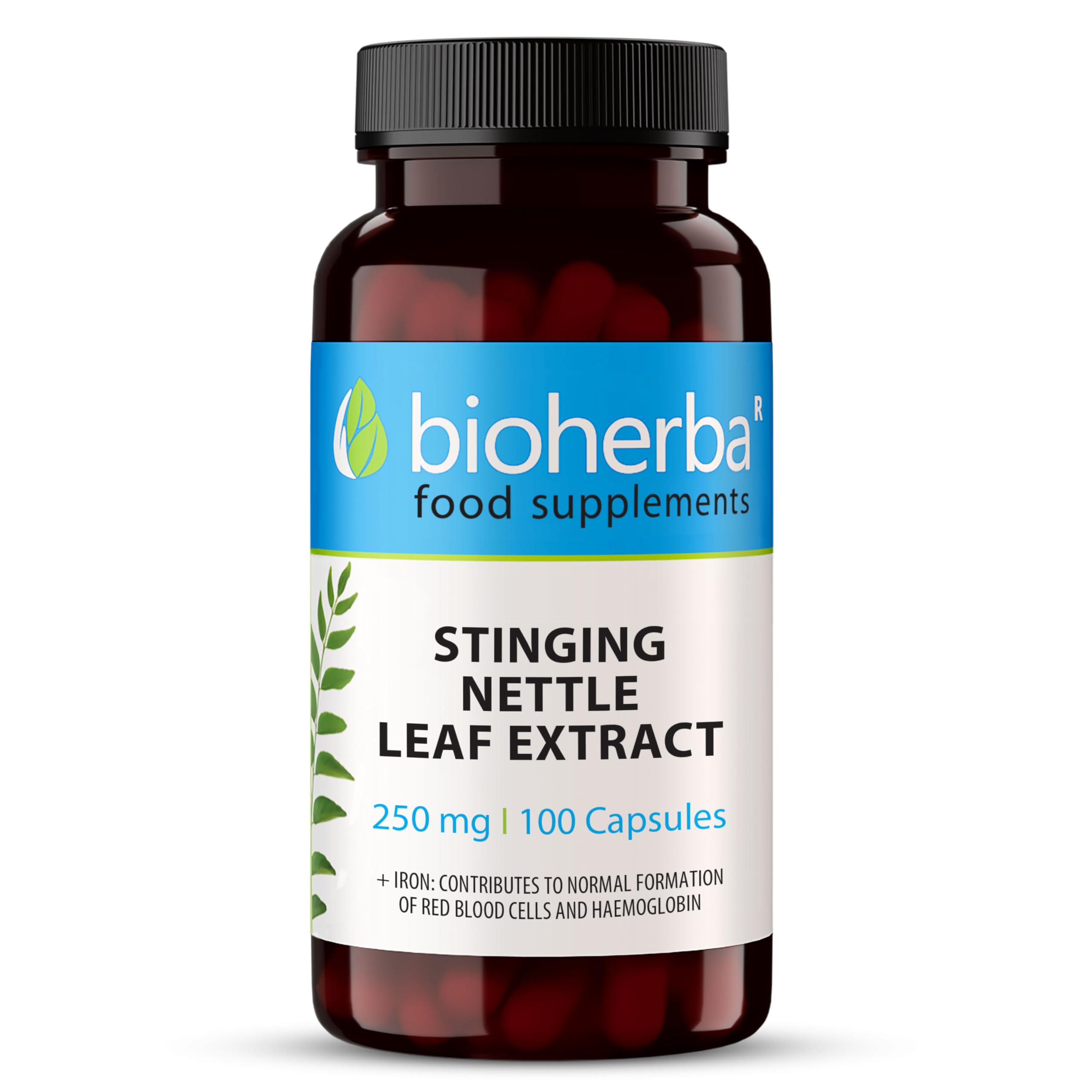 Ortica Forte by BIOHERBA Integratore Naturale con Estratto di Foglie di Ortica 250 mg e Ferro 100 Capsule per Vitalità e Benessere