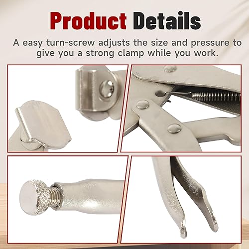 Miniatura 4 de findmall Abrazadera C de bloqueo de 11 pulgadas, paquete de 5 alicates de bloqueo, abrazaderas de soldadura ajustables, tornillo de banco de punta,