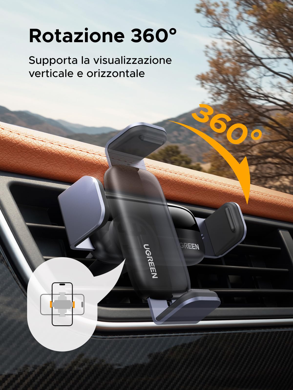 Kensington Supporto Universale Per Smartphone In Auto K39217EU | 2 In 1: Parabrezza E Bocchette Aria | Braccio Flessibile 11,5 Cm