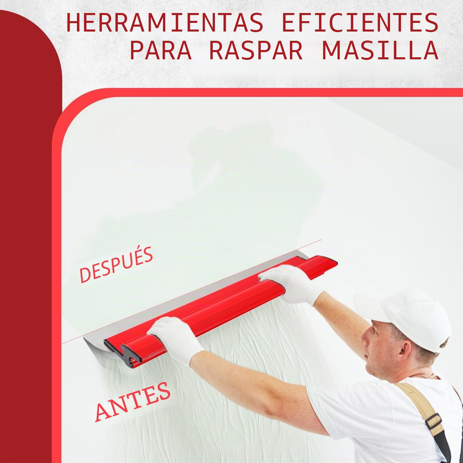 40 cm Espatulas Masilla,EspáTula para Alisar Paneles,Hoja de Acero Inoxidable,Espátula de Superficie de,Espatulas Pintura Pladur,Para Paredes de Cemento y Hormigón