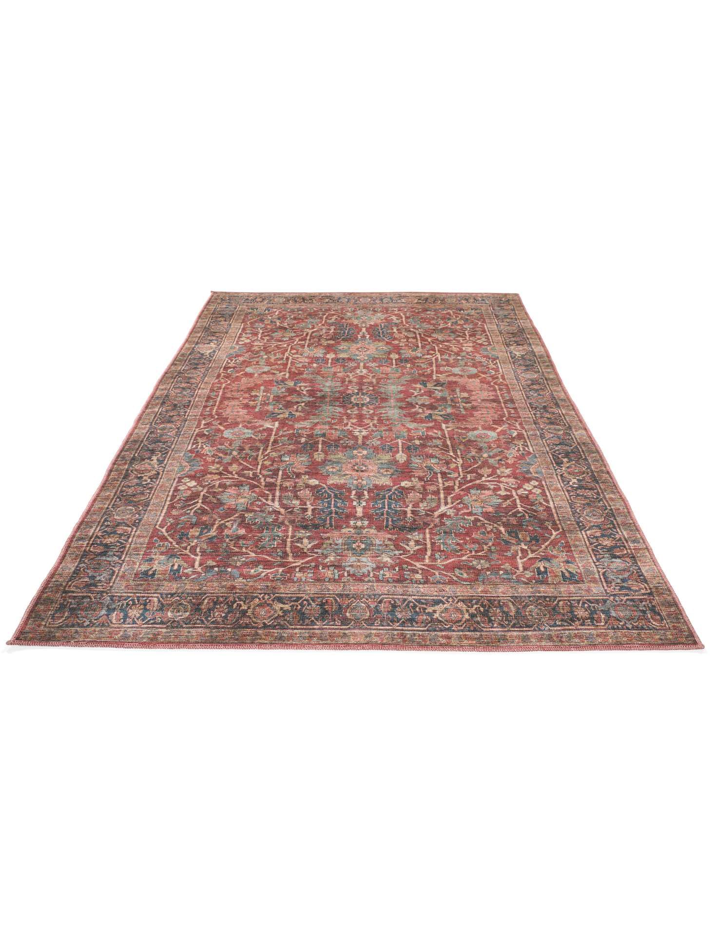 RugVista Khalifa Oriental, Tappeto, Orientali, 160 x 230 cm, Rettangolare, Pelo corto, Soggiorno, Camera da letto, Cucina, Lavabile in lavatrice, Rosso