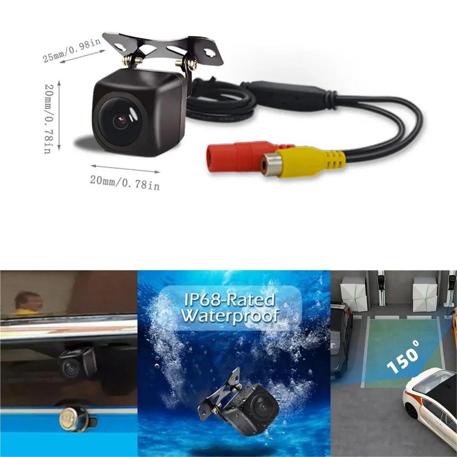 Cámara Marcha Atrás Coche Cámara Visión Trasera HD Luz Matrícula Inversa AHD O CVBS para Alfa para Romeo 147 Bz/DS 2000(AHD-720P)
