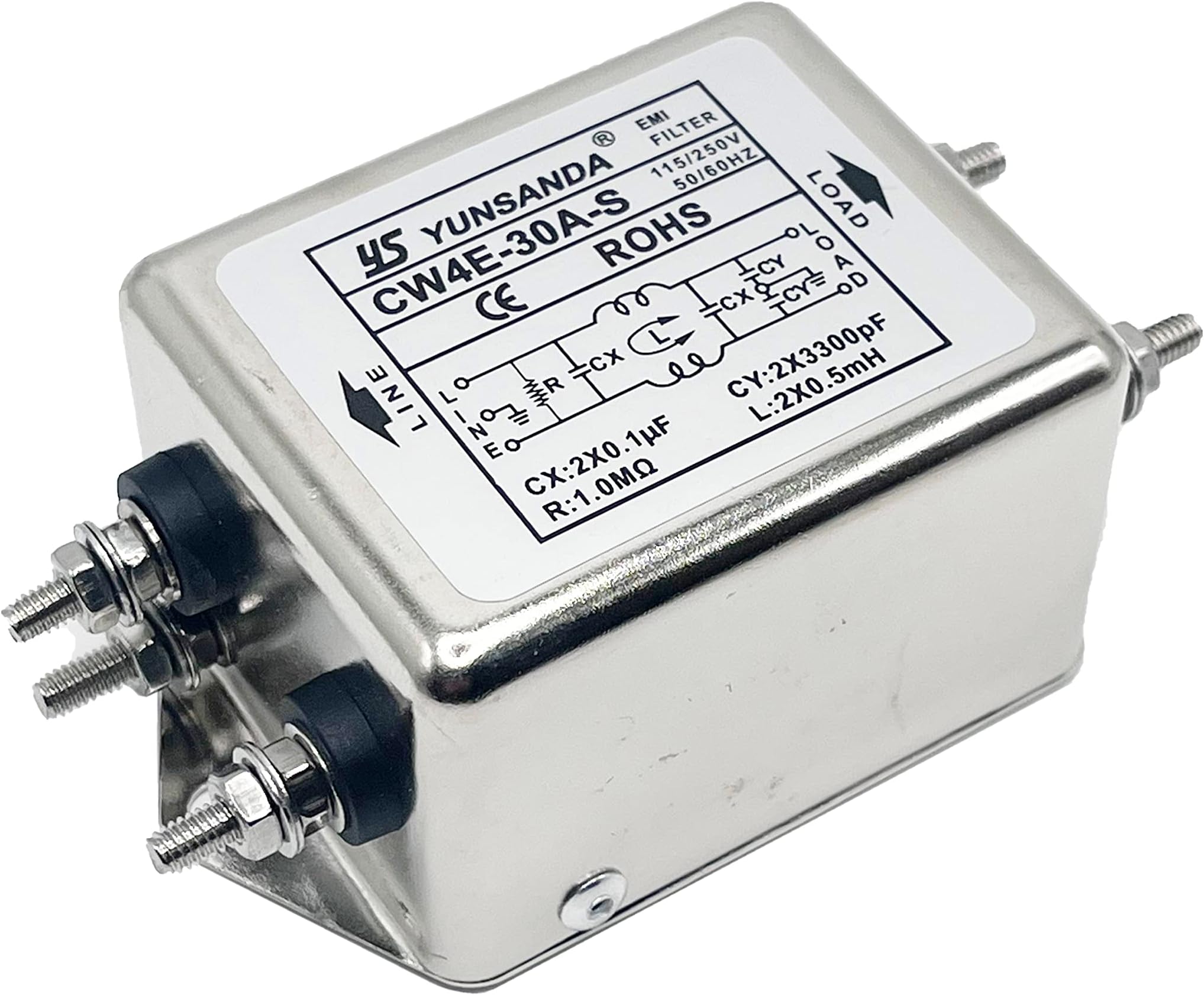 AC 115/250V 30A CW4E-30A-S Noise Suppressor Power EMI Filter AC Power Line EMI Filter