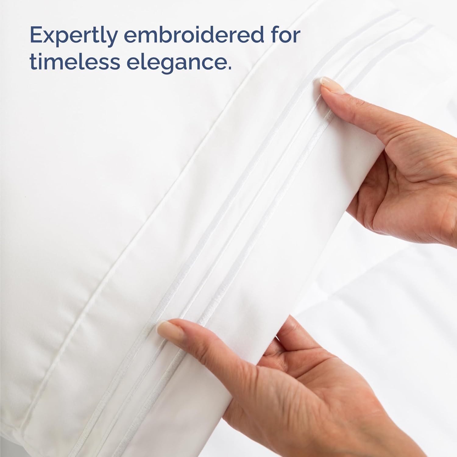 Queen Size Flat Bed Sheet + 2 Pillowcases Bundle - Hotel Luxury Single Flat Bottom Sheet Only - Fits Mattresses with Deep Pockets between 8 to 16 inches - Ultra Soft, Breathable & Wrinkle Free - White