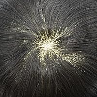 Vista 7 de Sistema de cabello para hombres con encaje frontal francés para hombres, nudos blanqueados, cabello humano para hombre, línea capilar natural