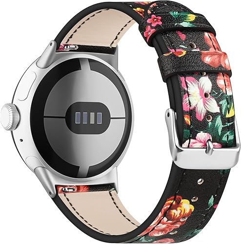 Miniatura 2 de Vanjua Correa de cuero compatible con Google Pixel Watch Band para mujeres y hombres, correa de repuesto ajustable para Google Pixel Watch Band