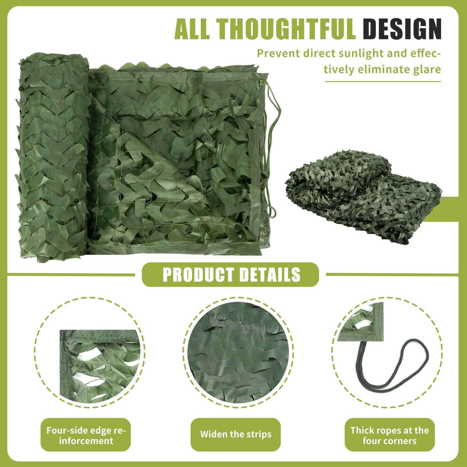 Red de Camuflaje, Malla Camuflaje Sombra, Protección Solar y Frescura, para Cenadores de Jardín