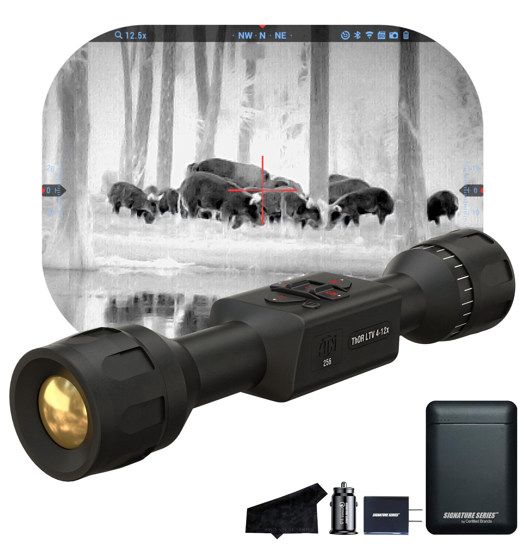 ATN Thor LTV 256 Smart HD Thermal Scope with 256x192, 12 Micron Sensor | Magnification, Video Recording, One Shot Zero | Exclusive Signature Series Kit