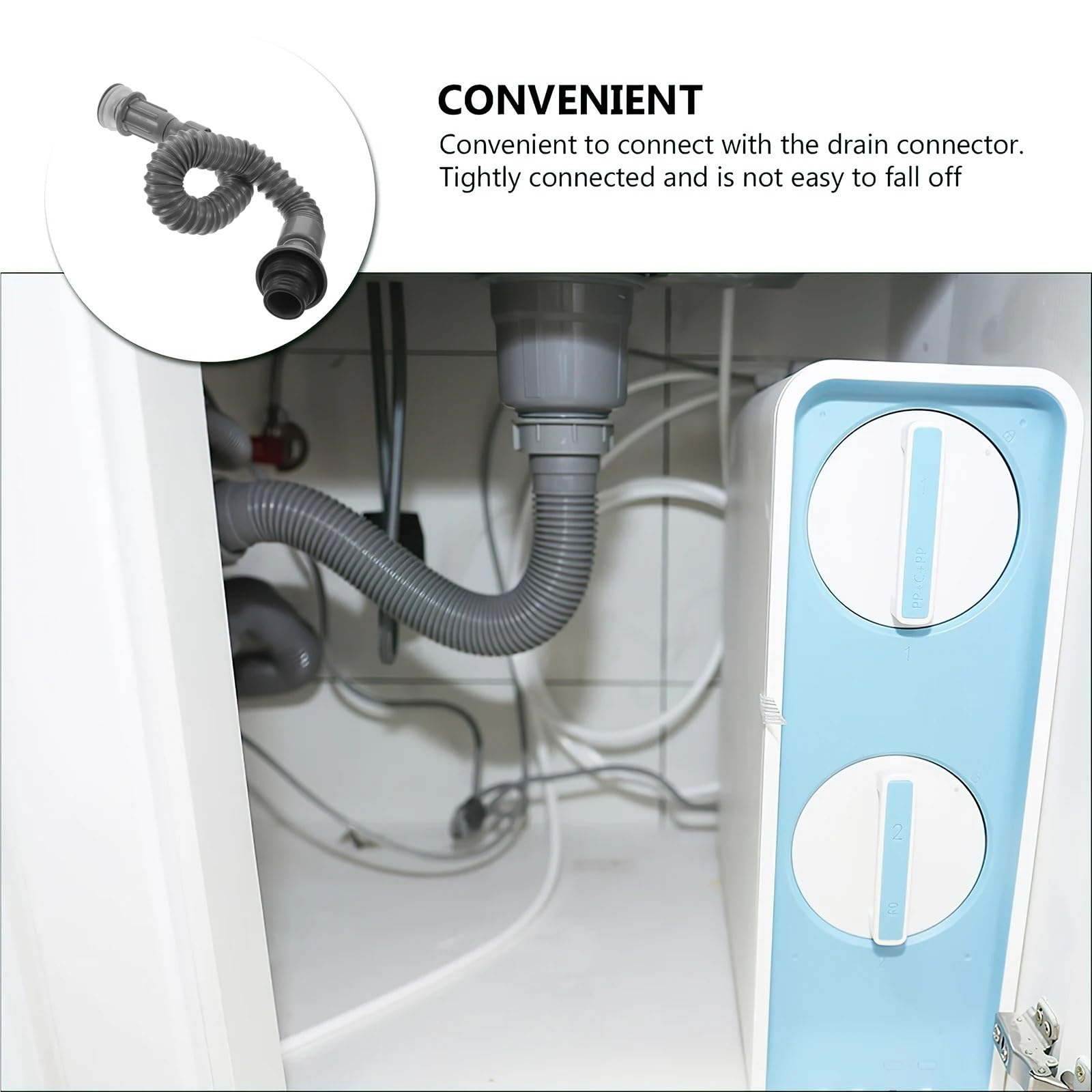 Tubo flexible de PVC for desagüe fregadero, conector aguas residuales for baño, cocina, lavabo, manguera, tubería drenaje, piezas fontanería