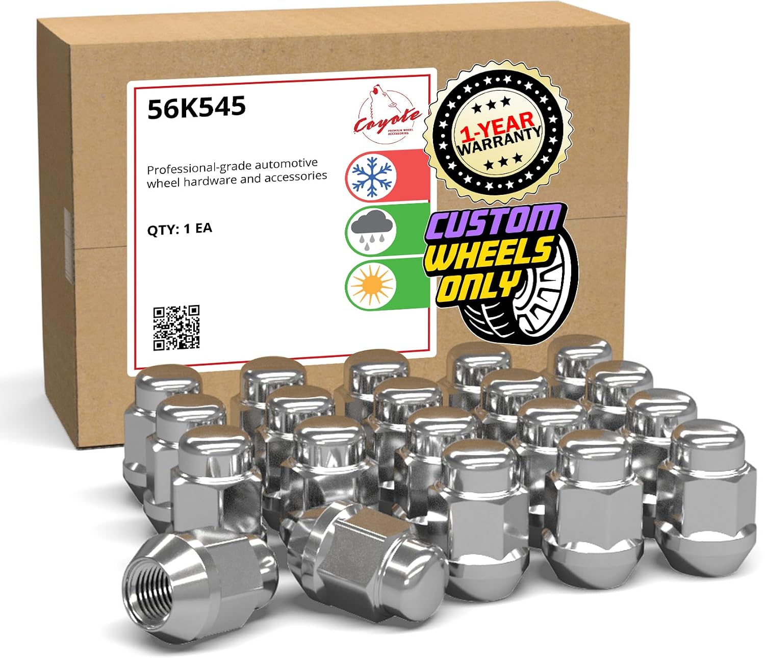 Wheel Accessories Parts 20 Pcs M12x1.5 12x1.5 Thread Bulge Acorn 1.38" 35mm Long Lug Nuts Chrome 13/16" 21mm Hex Fits Many Hyundai Kia Toyota Pass Cars with Aftermarket Wheels