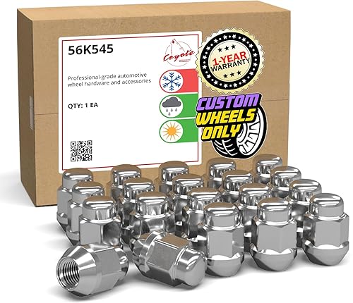 Wheel Accessories Parts 20 tuercas hexagonales M12x1.5 de 12 x 1.5 pulgadas (1.378 in), 1.38 pulgadas de largo, cromadas de 1316 pulgadas, 0.827 in,